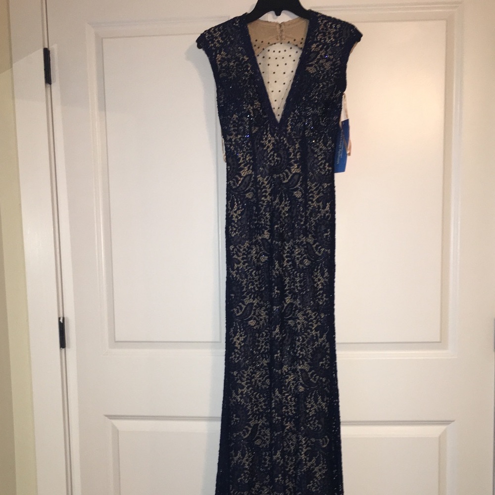 Rhinestone illusion long dress